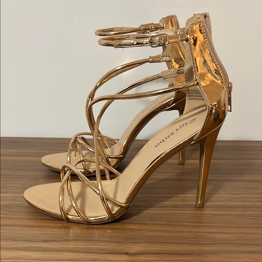 Zara Gold Strappy Heels